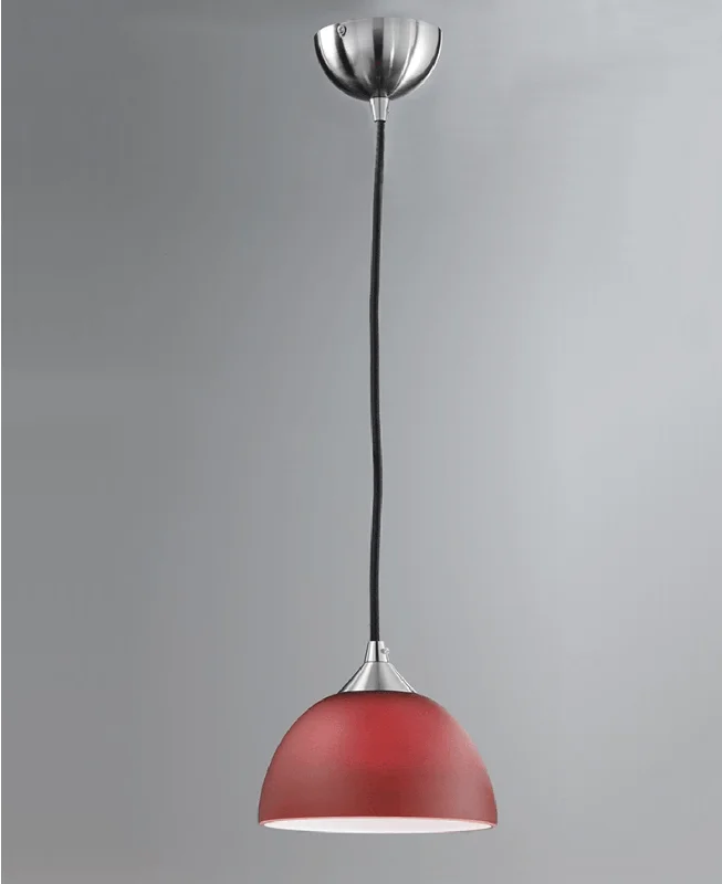 Scandinavian Style Ceiling Lights with Light Wood AccentsGolspie Small Red Glass Single Pendant - ID 4876