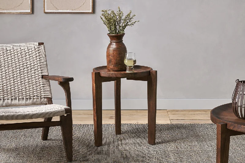 Mid - Century Modern Ceiling Lights with Simple, Sleek LinesUmar Acacia Side Table - Dark Brown